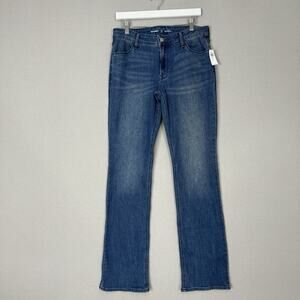 Old Navy Womens Jeans 10 Long Blue Wow Boot-Cut Mid-Rise Stretch Cowgirl Western